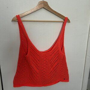 Abercrombie & Fitch knit coral/salmon boxy tank, size XS